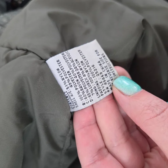 Vintage 80s patchwork puffer jacket dark green gold ski coat women's size medium - Picture 7 of 7